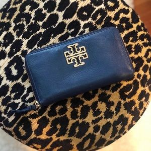 Blue and Gold Tory Burch Wallet